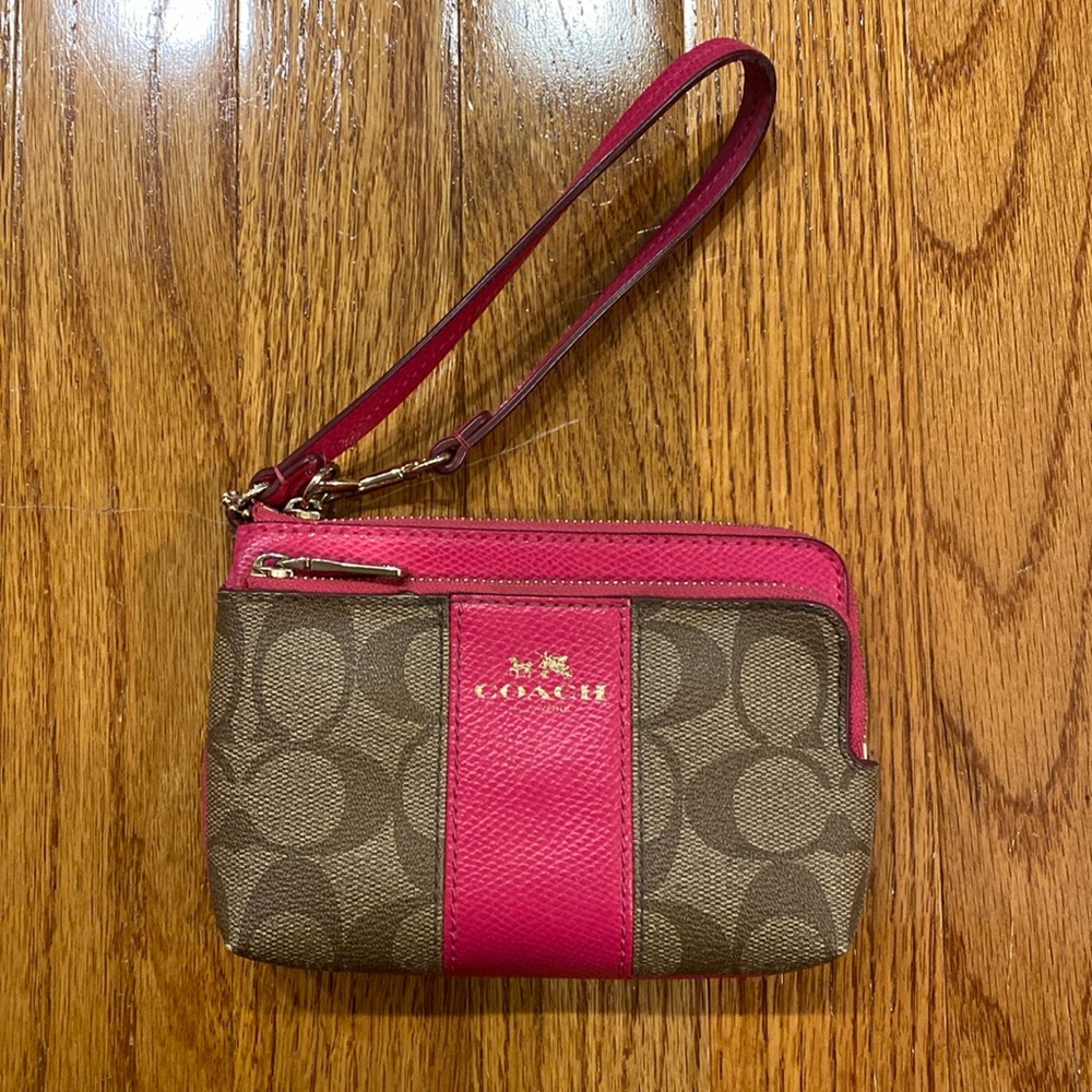 Pink Coach wristlet